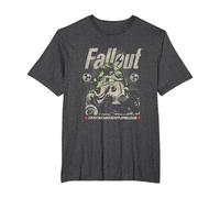 Fallout Video Game Distressed Character Portrait Camiseta, Hombre Tallas Grandes, Jaspeado Oscuro, 4X Alto