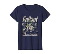 Fallout Video Game Distressed Character Portrait Camiseta, Mujer, Azul Marino, 3XL