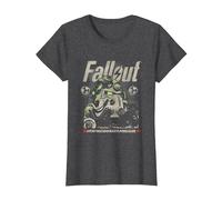 Fallout Video Game Distressed Character Portrait Camiseta, Mujer, Jaspeado Oscuro, 3XL