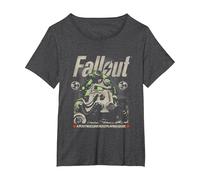 Fallout Video Game Distressed Character Portrait Camiseta, Mujer Tallas Grandes, Jaspeado Oscuro, 3XL Grande