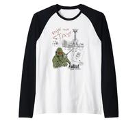 Fallout Video Game New Vegas Sketches Enjoy Your Stay Camiseta Manga Raglan