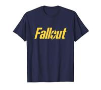 Fallout Yellow Lightning Logo TV Show Camiseta, Hombre, Azul Marino, L