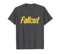 Fallout Yellow Lightning Logo TV Show Camiseta, Hombre, Jaspeado Oscuro, L