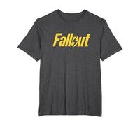Fallout Yellow Lightning Logo TV Show Camiseta, Hombre Tallas Grandes, Jaspeado Oscuro, 4X Alto