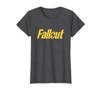 Fallout Yellow Lightning Logo TV Show Camiseta, Mujer, Jaspeado Oscuro, L