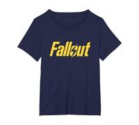Fallout Yellow Lightning Logo TV Show Camiseta, Mujer Tallas Grandes, Azul Marino, 4XL Grande