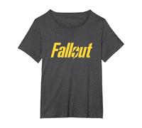Fallout Yellow Lightning Logo TV Show Camiseta, Mujer Tallas Grandes, Jaspeado Oscuro, 2XL Grande