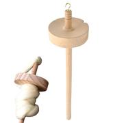 Fallspindel - Top Whorl Garnspindel | Handspindel Aus Holz & Metall, 32,5cm Ergonomisch Geschnitzt, DIY Garnspinner Für Anfänger & Profis, Stricken, Weben, Häkeln, Handarbeit Mit 50g Wolle Set