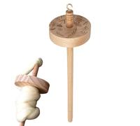 Fallspindel - Top Whorl Garnspindel | Handspindel Aus Holz & Metall, 32,5cm Ergonomisch Geschnitzt, DIY Garnspinner Für Anfänger & Profis, Stricken, Weben, Häkeln, Handarbeit Mit 50g Wolle Set