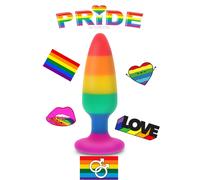 falo anal grande arco iris de silicona orgullo dildo tapón anal dilatador