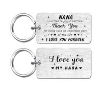 FALOGI Llavero grabado con texto en inglés "I Love You Nana", regalo personalizado para abuela de nieta y nieto, el mejor regalo de abuela para cumpleaños, Navidad, Llavero Nana, L