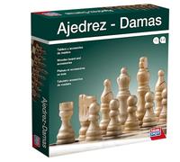 Falomir- Ajedrez Damas con Acc de Madera, Multicolor (33695)
