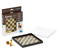 Falomir - Juego de Damas Magnético | Ideal para Viajes | Caja de Plástico con Tapa Transparente | Tablero de 16cm x 16cm