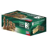 Falomir - Set Completo 32 Figuras de Madera Stauton nº 3 | Accesorio para Juegos de Mesa | Diversión Clásica en Caja de Cartón | Tamaño Ideal para Tableros de 33cm | (Edad +6)