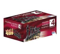 Falomir - Set Completo 32 Figuras de Plástico Staunton nº 4 | Accesorio para Juegos de Mesa | Diversión Clásica en Caja de Cartón | Tamaño Ideal para Tableros de 40cm | (Edad +6)