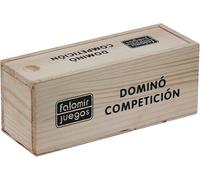 Falomir - Set Completo de Domino en Caja de Madera | Juego de Estrategia y Habilidad | Diversión Clásica para Toda la Familia Tableros de 40cm (Edad +6)