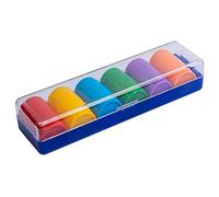 Falomir – Set de 6 cubiletes de plástico multicolor con caja, 24 fichas y 6 dados (Edad +4)