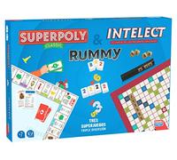 Falomir- Letras Superpoly + Intelect + Rummy. Juego de Mesa. Clásicos, Multicolor (31061)