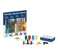 Falomir - Tablero de Parchís, Ajedrez y Damas con Accesorios | Juegos de Mesa clásicos | para Dos Jugadores | Apto para Todas Las Edades