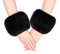 Falsa Piel Puños, Puños de Pelo para Abrigo Muñequera Anillo Puños Suave Invierno Brazo Warmer Mangas para Mujeres