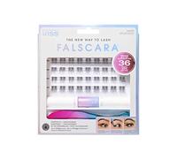 FALSCARA Kit de inicio completo de extensiones de pestañas, Bond & Seal, aplicador preciso y 36 alargadores de 10 mm a 12 mm, volumen natural, estilo deportivo y forma redonda