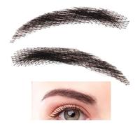 False Eyebrows Human Hair, 1 Pair Real Hair Brows, Reusable Fake Lace Eyebrows, Breathable Eyebrow Extensions, Natural-Looking Handmade For Daily Wear, Cosplay, Costume, Events