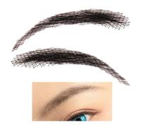 False Eyebrows Human Hair - 1 Pair Real Hair Brows, Reusable Fake Lace Eyebrows | Natural Breathable Eyebrow Extensions Realistic Look, Easy Application for Holiday Makeup Theater Cosplay Part