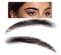False Eyebrows Human Hair | 1 Pair Real Hair Eyebrows | Reusable Fake Lace Eyebrows, Breathable Natural-Look Eyebrow Extensions for Holiday Makeup and Daily Wear, Breathable Fake Eyebrows