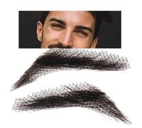 False Eyebrows Real Hair - 1 Pair Reusable Lace Eyebrow Extensions, Breathable Crochet Eyebrows for Women and Men, Natural-Looking False Eyebrow for Daily Use Natural Enhancement