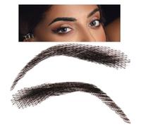 False Eyebrows Real Hair - Reusable 1 Pair Lace Eyebrow Extensions, Breathable Crochet Eyebrows for Men and Women, False Eyebrow for Natural Enhancement and Styling Breathable Crochet