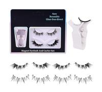 False Eyelash Clusters - Fiber Construction Touchless Application Reusable Design Seamless Finish Elegant Lift System, Beauty Starter Accessory | Beginners Practice Trips Business Meetings Casual