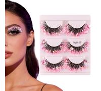 False Eyelashes - Synthetic 3 Pairs, Voluminous Lash Strips | Eye Makeup Accessories For Women Girls Wife | Carnival Party Festival Performance Club Home Bedroom Cosplay Use