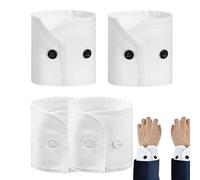 False Wrist Cuffs Women - 4 Piece Detachable Set, White Fashion Accessories with Adjustable Fit, False Shirt Sleeves for Blouses, Dress Coat Sleeve Accent, Suit Blouse Outfit Use