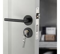 FALSKT Manillas Puertas Interior Acero Inoxidable con 4 llaves Picaporte Puerta Interior Manilla Puerta para Baños, Dormitorios y Estudios para Puertas 30 - 50 mm