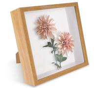 FALSKT Marcos con Profundidad 22 x 22 cm Marcos de Fotos 3D Marco de Objeto Rellenable Forma Cuadrada de hasta 6 cm Marco 3D para Recuerdos Fotos Obras de Arte Recuerdos Flores (Madera)