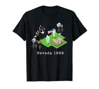 Falso Aterrizaje Lunar Disparar Nevada Área 51 engaño Camiseta gráfica económica, Hombre, Negro, XL