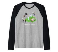 Falso Aterrizaje Lunar Disparar Nevada Área 51 engaño Camiseta Manga Raglan