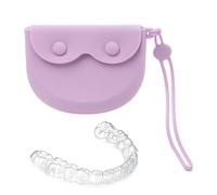 Falso contenedor de dientes - de almacenamiento compacta con cierre de cremallera | Caso de prótesis para dispositivos, alineadores, guardias nocturnos, aparatos ortodónticos, o