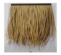 Falso Ladrillo De Paja Rollo De Hierba De Palma Simulada Hierba Artificial De Plástico Decoración Furry Thatched Roof Tile PE Fire Retardant Material(Yellow a,4pcs)