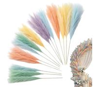 Falso Pampas Grass Decor, Realistic Boho Jarrón Fillers, Fake Reeds Artificial Flowers with Stems, 15 piezas Home Jarrón Mantel, Bedroom Living Room Office, Wedding Party Entryway Use for Room