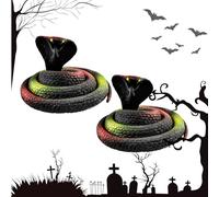 Falso Serpiente Juguete de Relleno de 2 Piezas Accesorios De Miedo Realistas | Engaño de Goma Juguete de Broma | Para de Peces de Abril Chicos Niñas Adolescentes Adultos Dormitorio