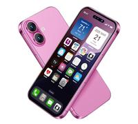 Falsos juguetes teléfono celular modelo metálico no funcional réplica 1:1 teléfono para teléfono 16 juguetes falsos teléfono móvil, pantalla color rosa 16