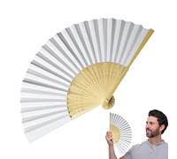 Faltfächer - Decorativer Faltfächer | Vintage Handfächer aus Seide mit Rahmen | Charmanter, eleganter Retro Ventilador (20,3 cm) für Frauen, Mädchen, Tanz, Cosplay, Hochzeit, Decoración de fiesta