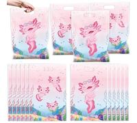 Falueqg Axolotl Theme Goodie Bags - 50 bolsas de regalo de fiesta de anfibios, bolsas de regalo reutilizables con asas para boda, niña, cumpleaños, baby shower, decoración de fiesta de cumpleaños