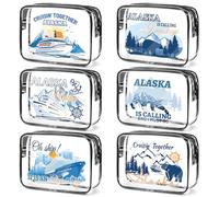 Falueqg Cruise Ship Essentials Must Haves, 6 bolsas de maquillaje transparentes, kit de supervivencia para cruceros, 6 piezas de crucero Alaska, Transparente
