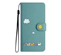 FALUWONRU Funda para iPhone 7 Plus/8 Plus,Bonita y Colorida Funda Protectora Gato Cartera Bolsillo Solapa PU Cuero【Cierre Magnético】【Funda con Soporte】,Verde