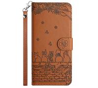 FALUWONRU para iPhone 15 Funda Cartera,Funda Flip de Cuero PU con Ranura para Tarjeta,Solapa Protectora Magnética,Marrón