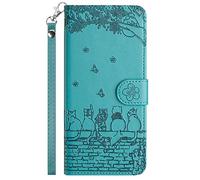 FALUWONRU para Samsung Galaxy A26/A16 4G/5G Funda De Cartera,Funda De Plástico TPU con Tecnología De Relieve Funda De Cuero PU Flip con Ranura para Tarjeta,Cubierta Protectora Magnética,Soporte,Azul