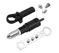 FALVFUN Kit de adaptador de pistola remachadora eléctrica para coche, accesorio de taladro eléctrico con 4 cabezales de remachado, adaptador de taladro de mango de remachado automático inalámbrico