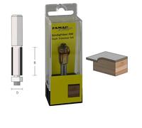 Famag Fresa de enrasado HM (D6 B19, longitud total: 64 mm, vástago de 8 mm, fresa con cojinete de arranque, adecuado para fresado de cantos en trabajos de carpintería, trabajos de montaje en el sector
